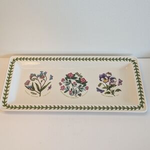 Portmeirion Botanic Garden Rectangular Serving Platter Tray Forget-Me-Not Pansy